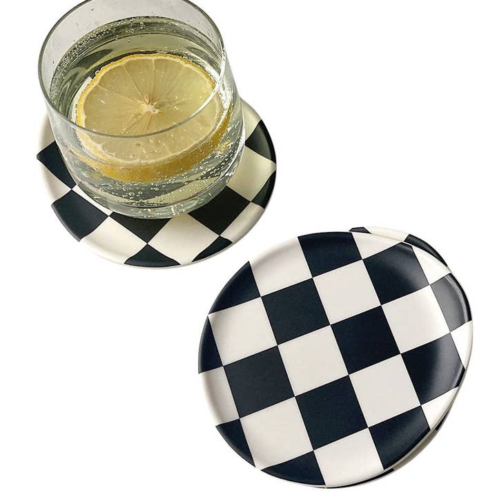 Black Check Coaster - Set of 4 for wholesale by Xenia Taler