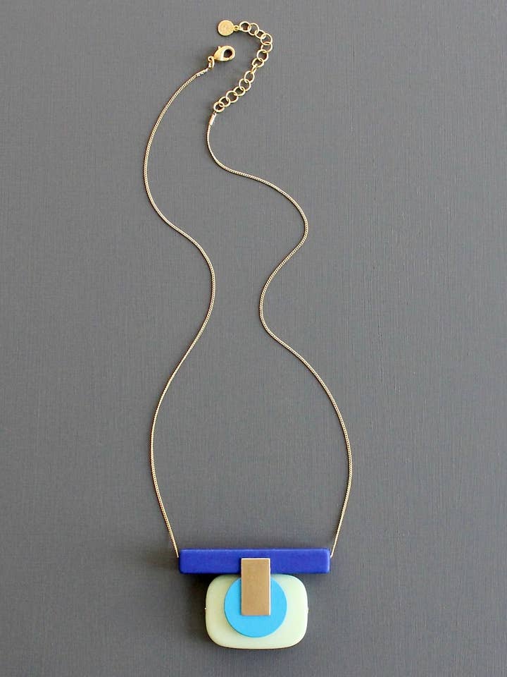 KYL420 kobolt- og mintfarvet halskæde for engroshandel hos David Aubrey Jewelry