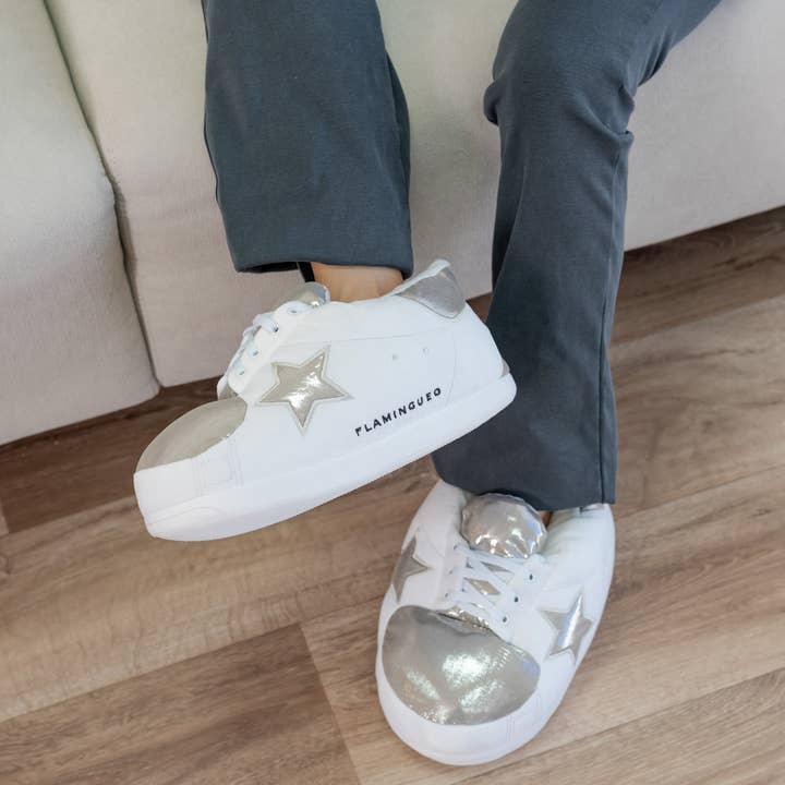 Flamingueo - Wholesale Slippers - Unisex - Giant silver glitter home shoes