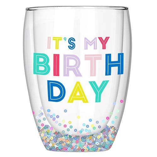 Angle - Wholesale Wine Glass - Double-Wall Glass - It's My Birthday0