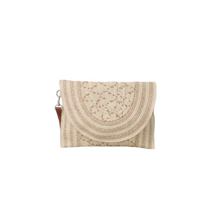 MIA LAROUGE - Wholesale Shoulder Bag - Women's - SHOULDER BAG WITH FLAP, RAFFIAS