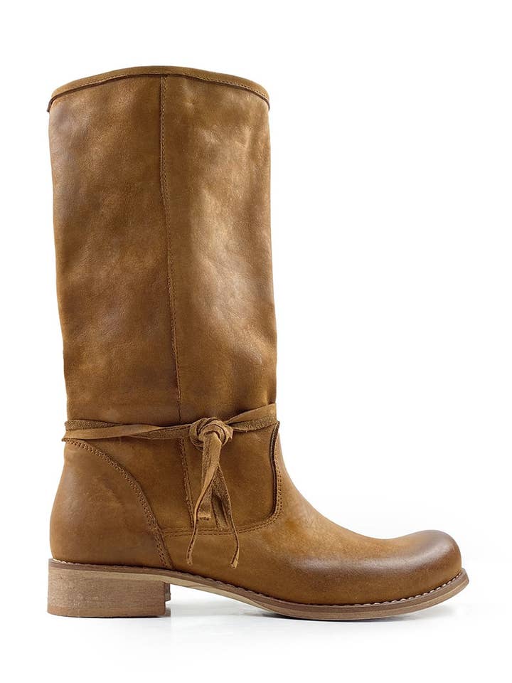 OSLO laarzen in nubuckleer Tan voor wholesale door Eccellenza Donna