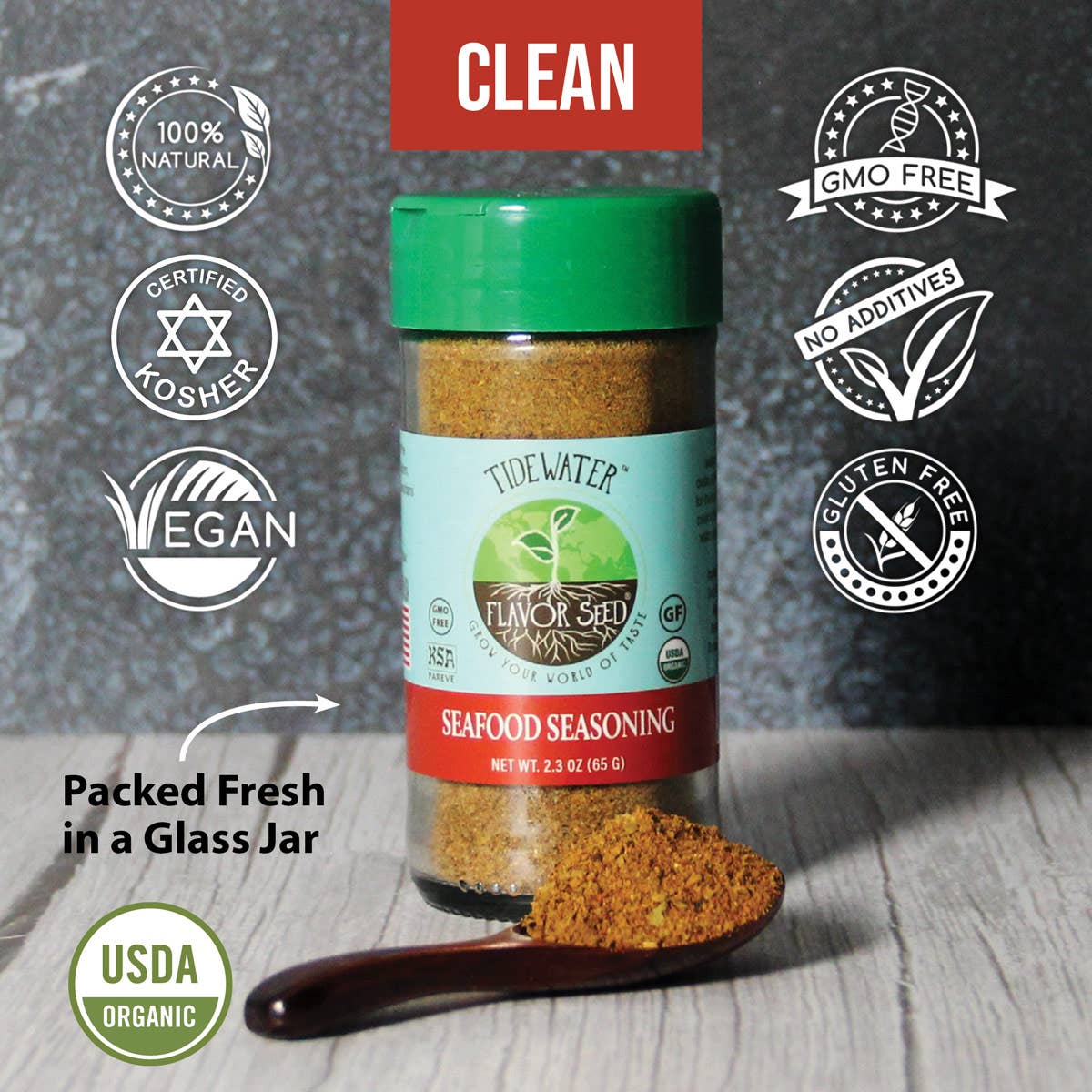 Flavor Seed - Vente Mélanges d'épices séchées - Tidewater Fruits de mer assaisonnement et ébullition basse campagne - 2,3 oz2