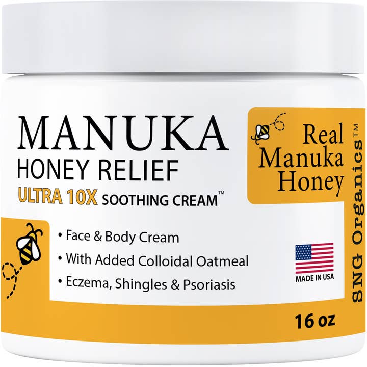 Crème hydratante au miel de Manuka pour l'eczéma, l'acné et plus encore 16 oz pour la vente par Super Natural Goods