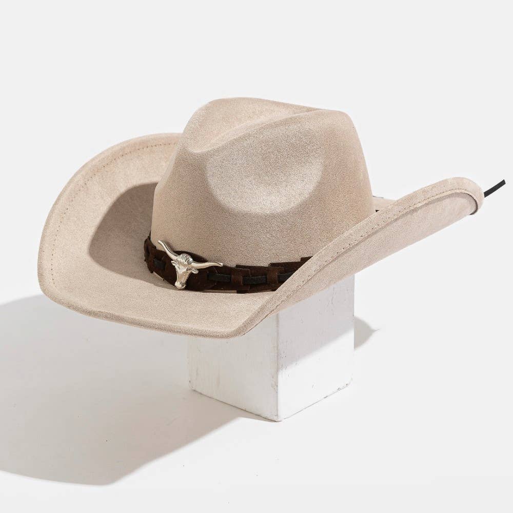 Collections by Fame Accessories - Vente Chapeau de cowboy – femme - Chapeau de cowboy à lanière Western Long Horn8