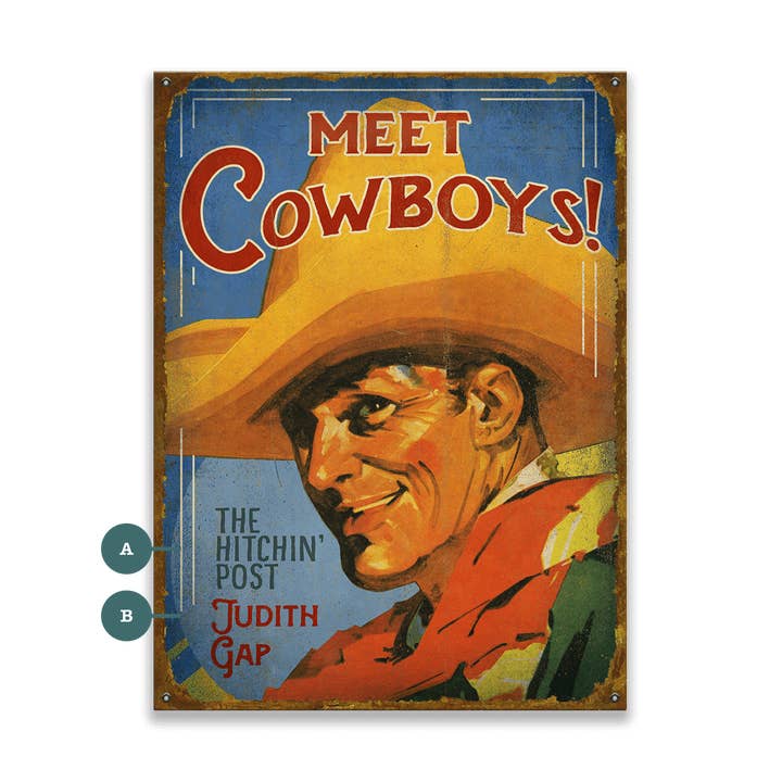 Old Wood Signs - Wholesale Sign - Meet Cowboys - Wood & Metal Wall Art5