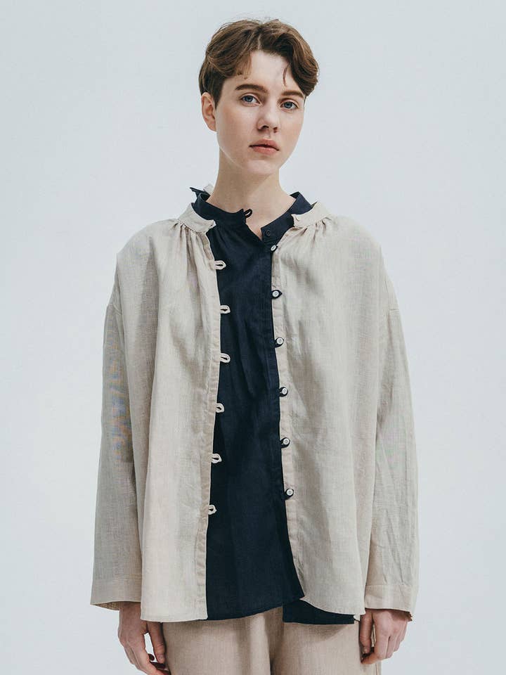 Becca Ribbon Top Ivoire for wholesale by Fog Linen Work