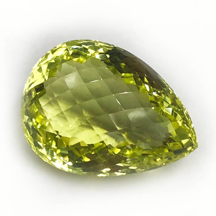 Pear Shaped Faceted Lemon Quartz Briolette Gemstone for wholesale by Weatherham Estate Treasures