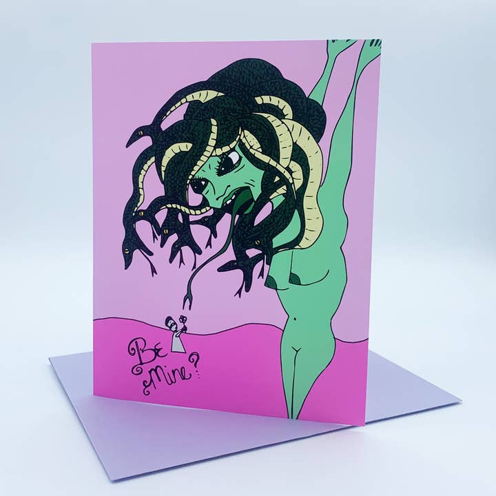 Medusa Be Mine Card for wholesale by Spooksvilla