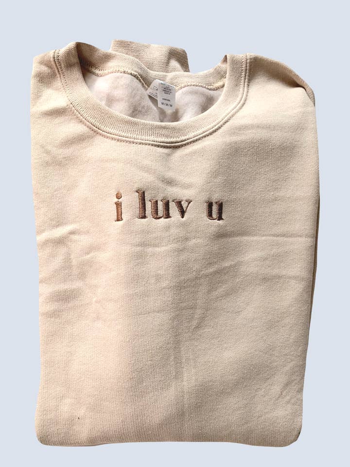 I Luv U geborduurde sweatshirt/hoodie voor wholesale door BOXEDTRENDS