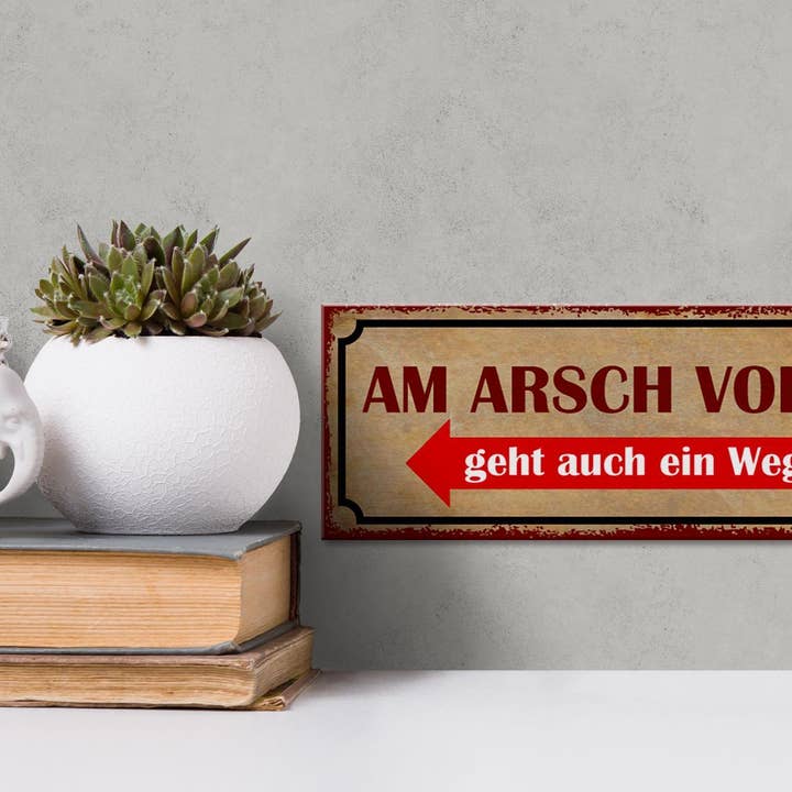Femer - Wholesale Sign - Wooden sign saying 27x10 cm am ass geht auch weg deco sign wooden sign3