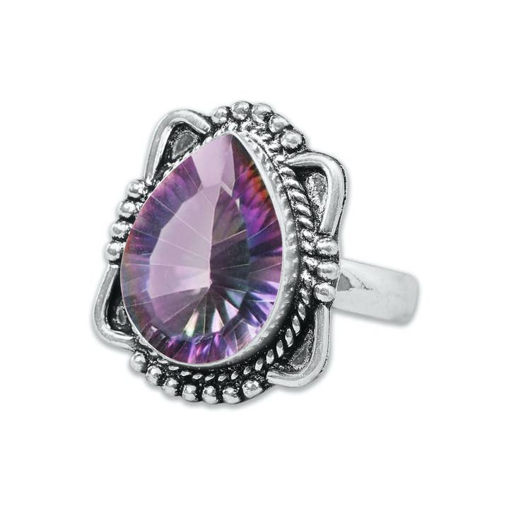 Handmade Jewels - Wholesale Cocktail/Statement Ring - Mystic Topaz Rings For Women Rainbow Mystic Topaz Crystal Handmade Rings Jewelry15