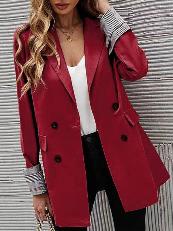VividLux - Wholesale Trench Coat - Women's - Long Sleeves Loose Buttoned Pockets Split-Joint Notched Collar Outerwear Trench Coats10