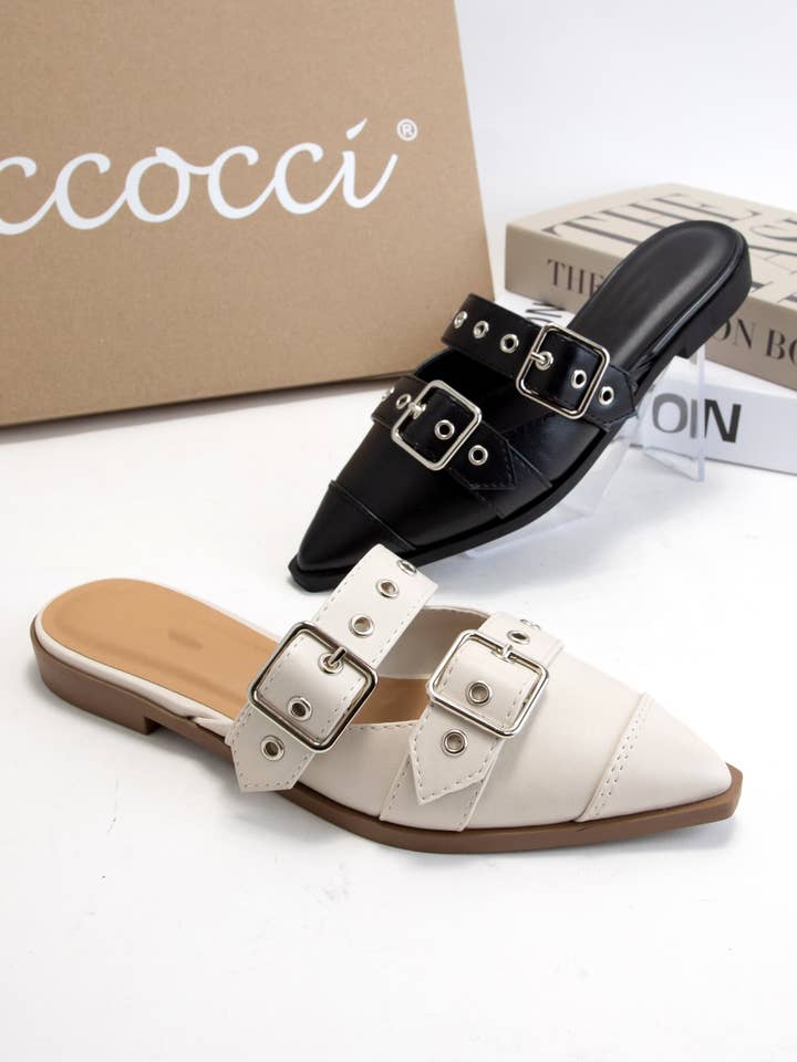 CCOCCI - Wholesale Sandals - Women's - POINTED TOE SLIP ON FLATS