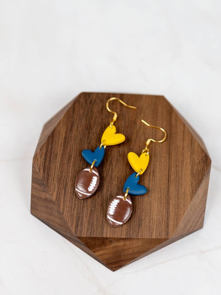Football dangles in team colors for wholesale by A Little Selah
