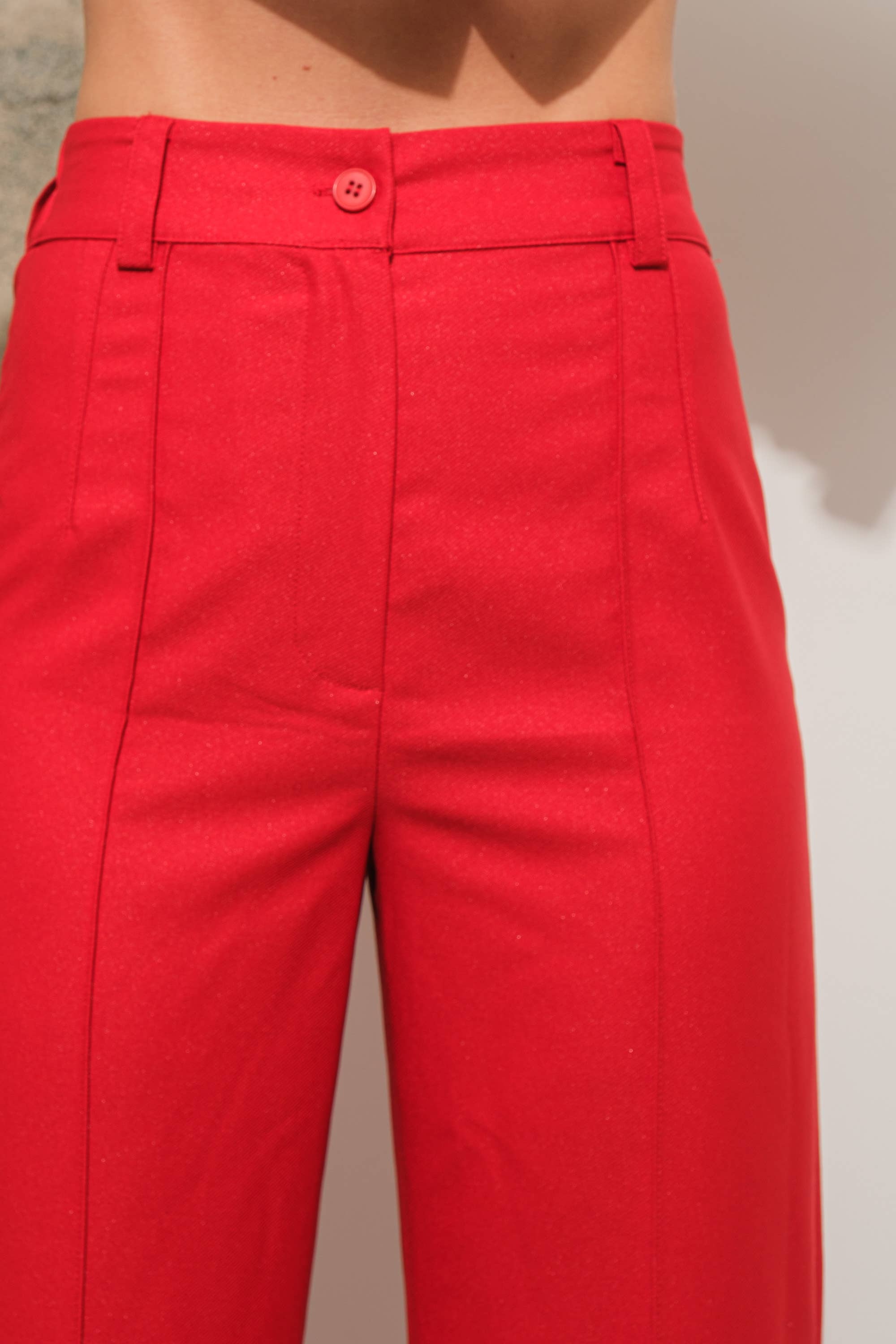 Blue B - Vente Pantalon – femme - Pantalon formel taille mi-haute à jambes droites légèrement fuselées10