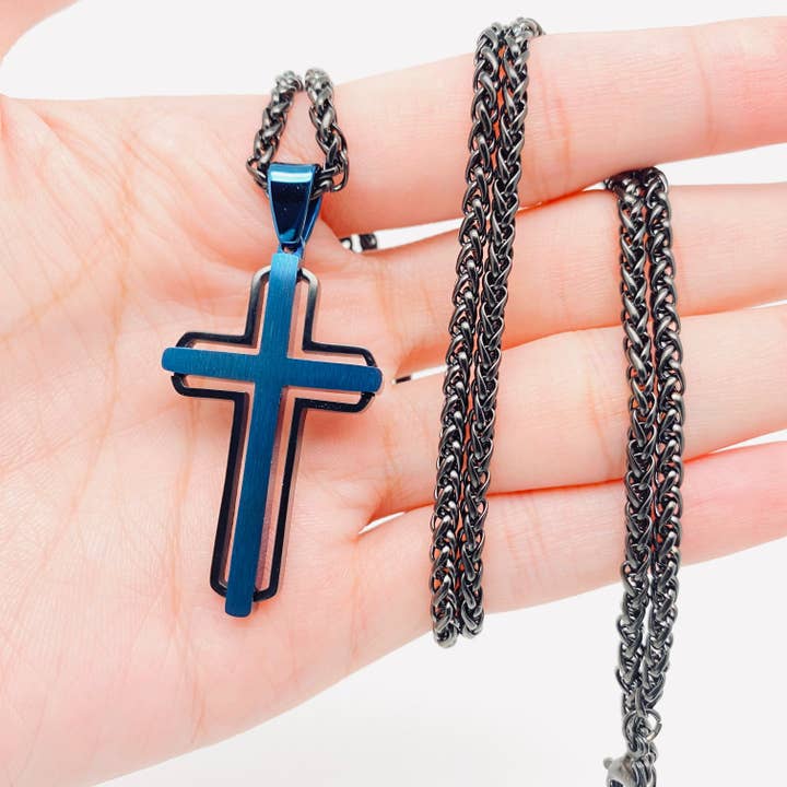 Herrhalsband ihåligt rostfritt stål korshänge - MJ/MNP för wholesale av Mio Queena