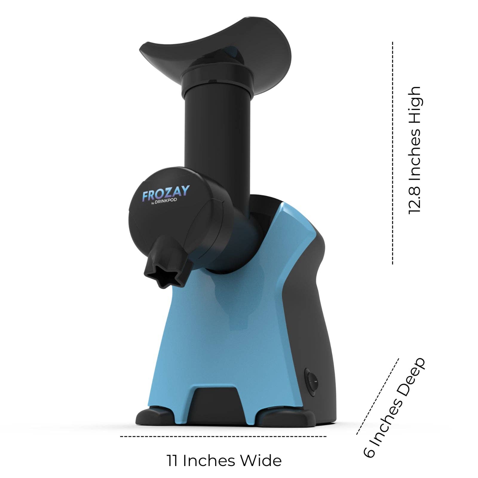 DRINKPOD LLC - Wholesale Kitchen Appliance - Frozay Dessert Maker 2.8 qt. Color Blue, Vegan Ice Cream & Frozen Yogurt Maker Soft Serve Desserts With Recipes (Black/Blue)15