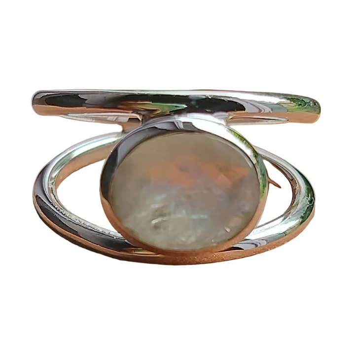 Natural Rainbow Moonstone 925 Silver Handmade Dainty Ring. for wholesale by SILVER CAVE