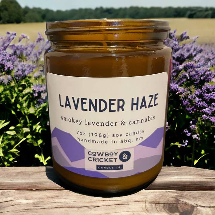 Cowboy & Cricket Candle Co - Wholesale Jar/Filled Candle - Lavender Haze Soy Candles and Melts - Smokey Lavender & Cannabis - Swiftie Inspired1