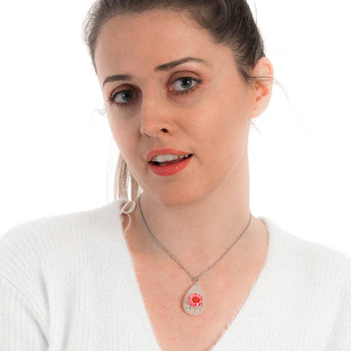 Flower Necklace Orb Bea Pink for wholesale by Hanami Real Flower Jewelry