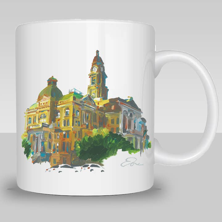 Fort Worth – Tarrant County Court Coffee Mug for wholesale by Eric Hanson Artwork