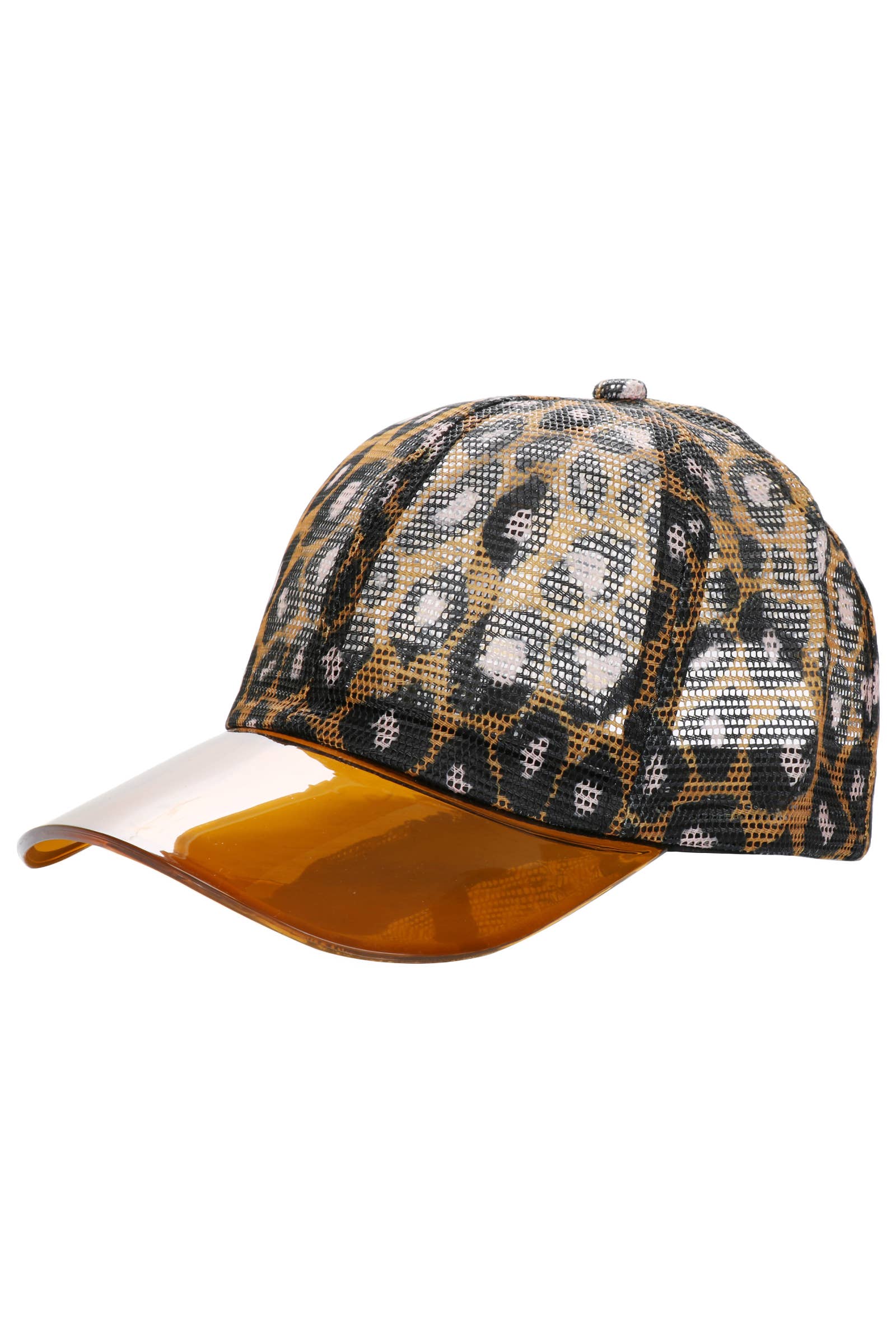 Cap Zone - Wholesale Trucker Hat - Women's - Leopard Full Mesh Clear Brim Trucker Hat4