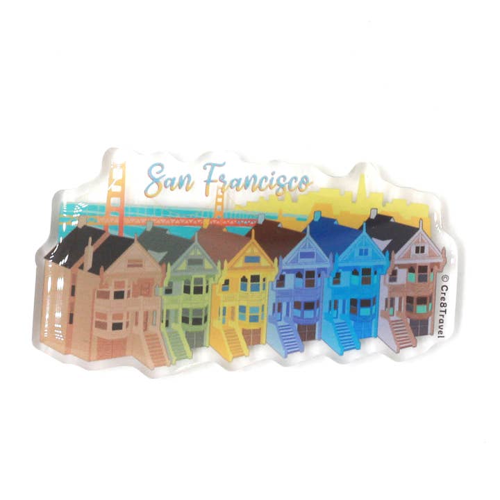 Aimant acrylique des Painted Ladies de San Francisco pour la vente par Cre8Travel