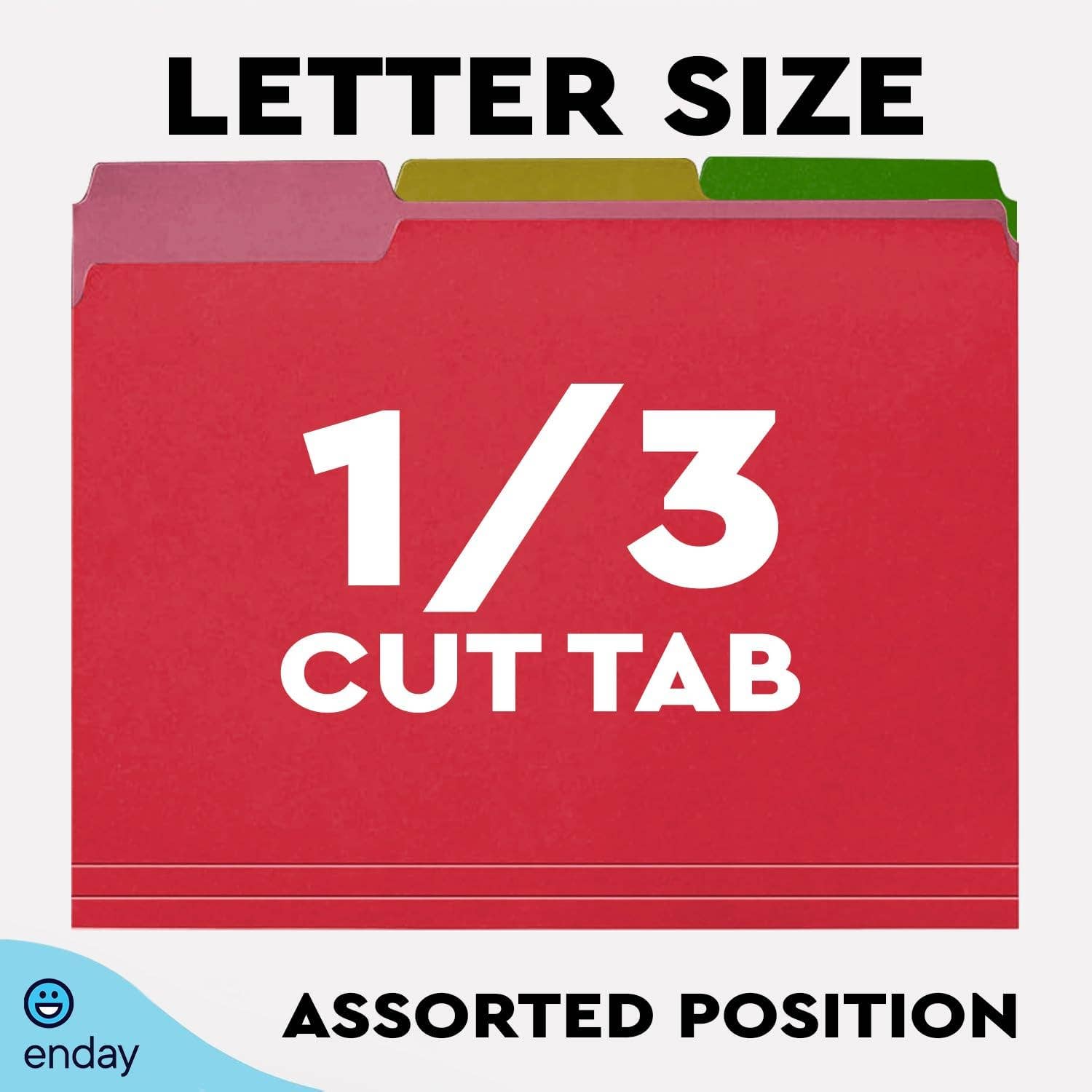 enday - Vente Classeurs - Dossier de fichiers couleur format lettre 1/3 coupé (paquet de 100)4