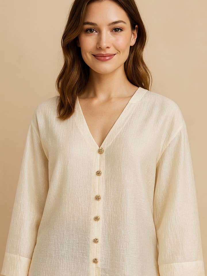 Camisa clássica em viscose - 471 por atacado de Acacia Paris