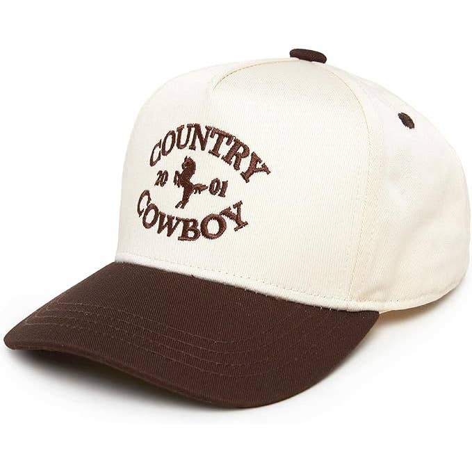 Funky Junque - Wholesale Baseball Cap - Kids - Kids/Baby Two Tone Vintage Cap: Country Cowboy - Brown/Beige