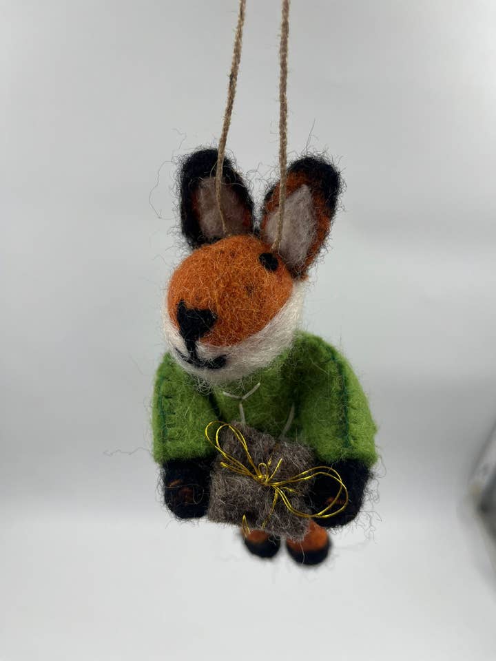 Handmade Cute Felt Fox with Gift Decor/Ornament for wholesale by Funky Yak Ltd