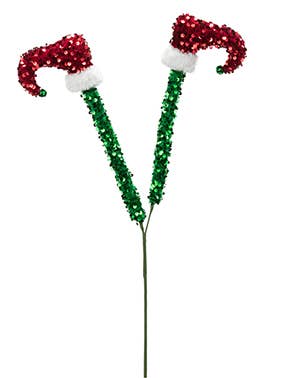 Sequin Elf Shoe Pick – Red and Green Holiday Item # 53137 for wholesale by Napco