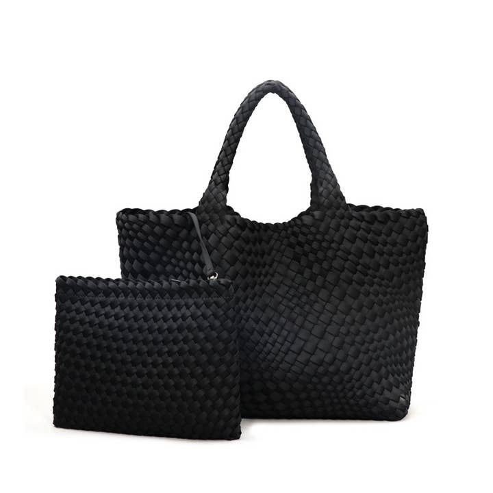 Sook Stainable - Wholesale Shoulder Bag - Women's - Vegan Neoprene Fabrics Woven Tote Hand Bag