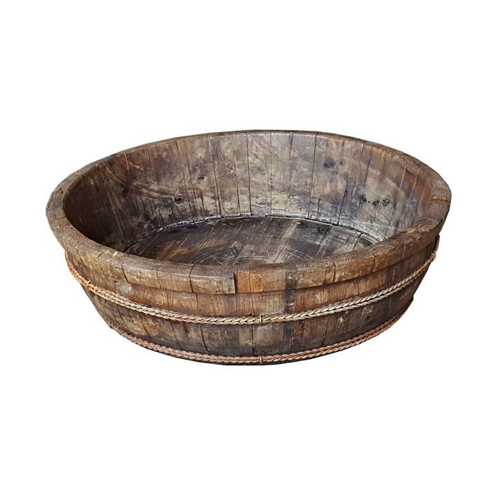 Tigela Antiga de Madeira Extra Grande de 24 Polegadas por atacado de NACH