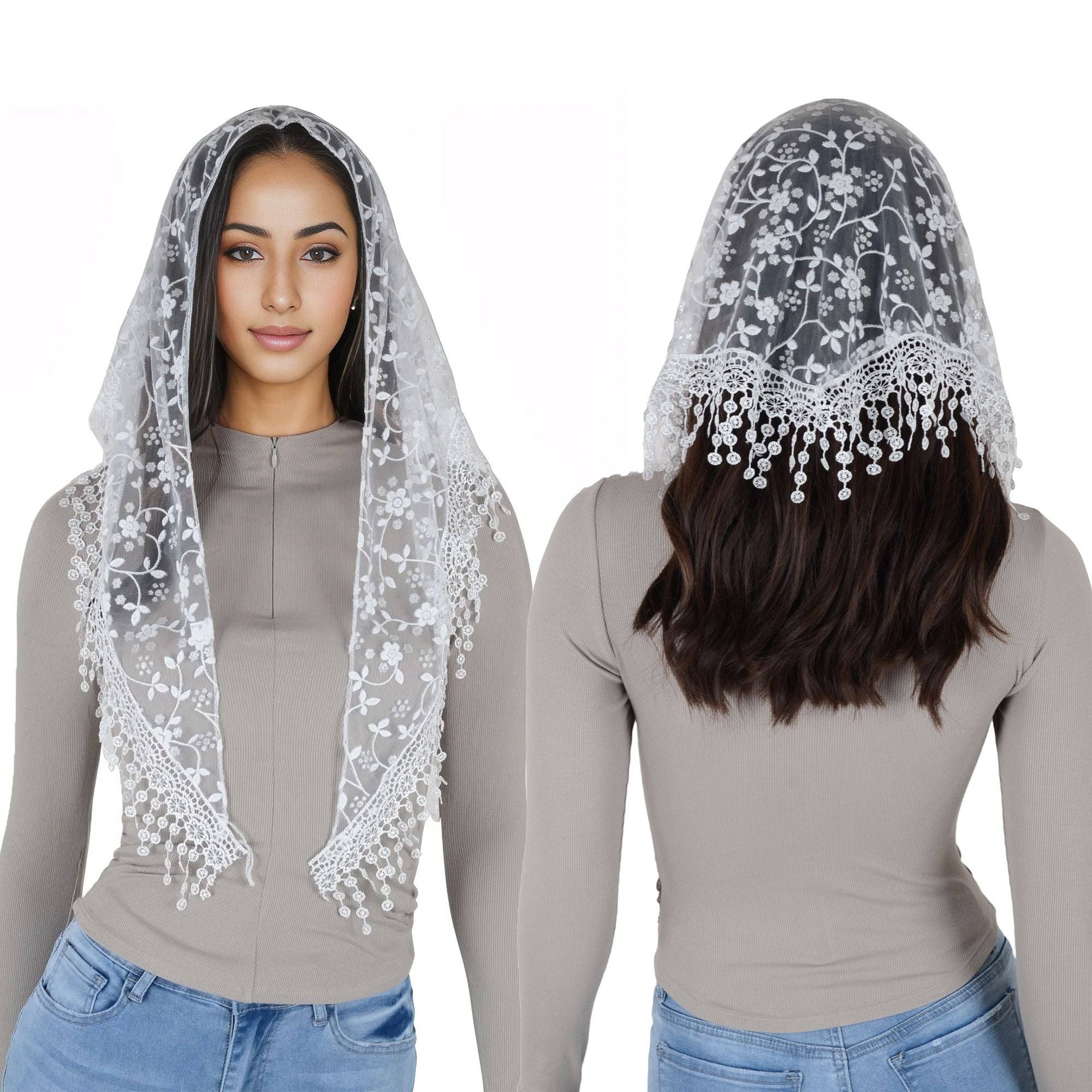 AK Brand - Venta al por mayor Bufanda - Mujer - Bufanda triangular ligera de encaje floral para la cabeza17