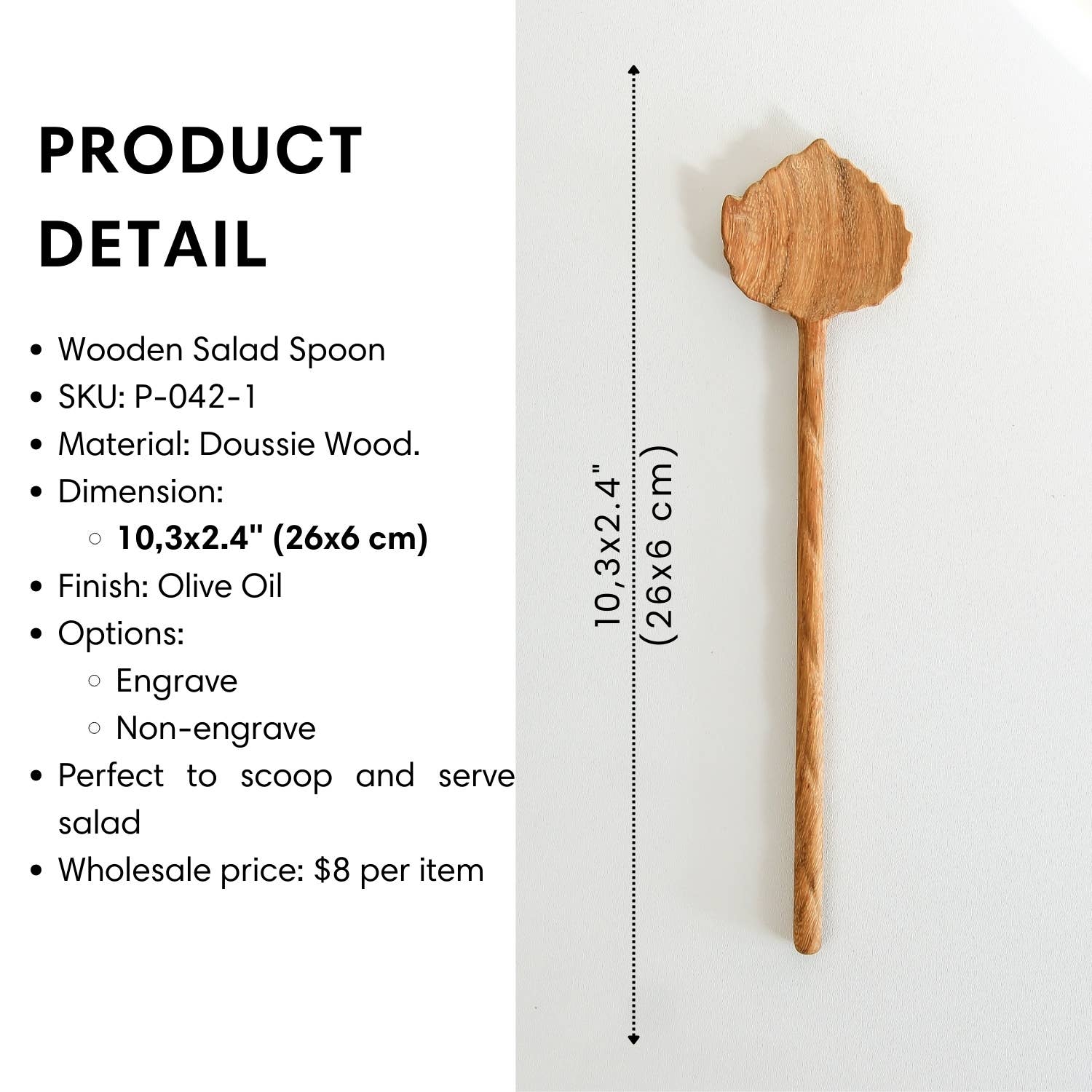 194 Craft House – Großhandel Servierbesteck – Holz-Salatzangen – Küchen-Servierbesteck7