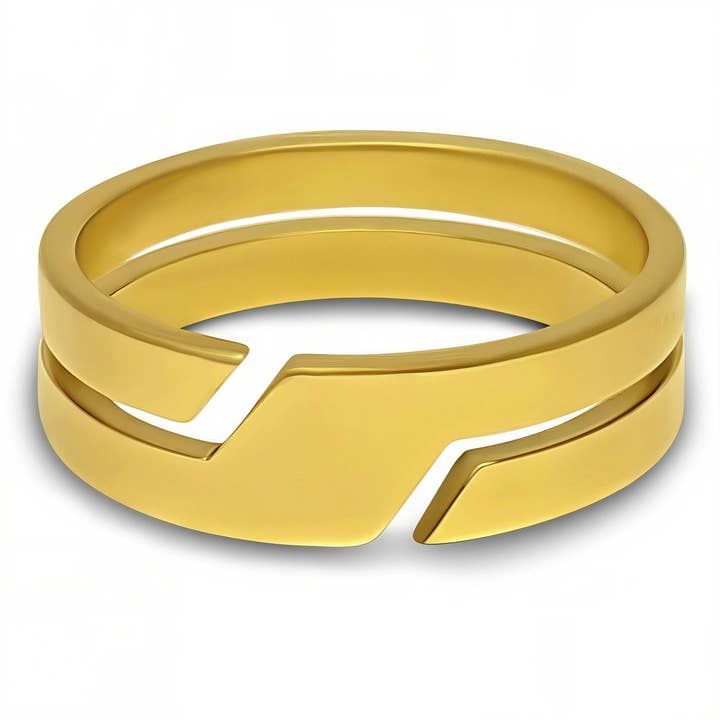 Minimal Slash Ring – Men’s Stainless Steel Band in Gold, Black & Silver for wholesale by Amiees