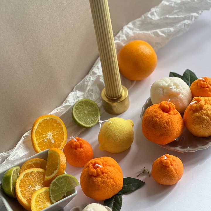 Maison Bohiti - Wholesale Novelty Candle - Soy wax Orange shaped candles / Tangerine Fruit Candle