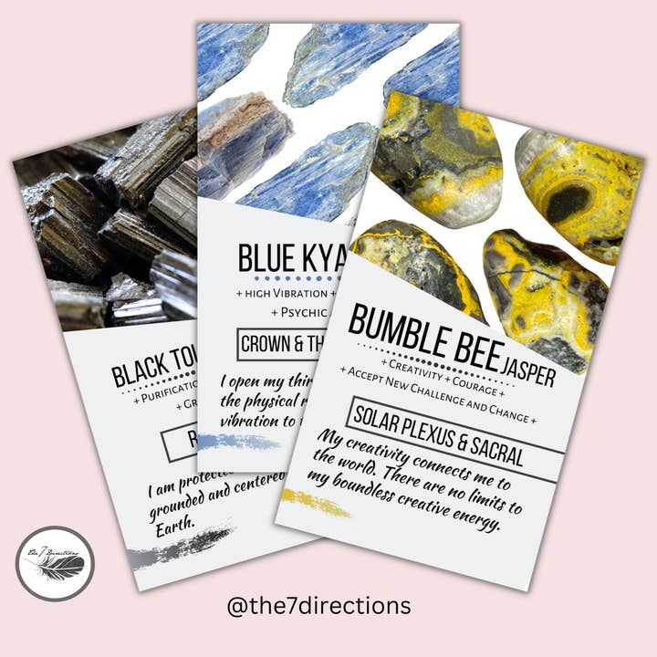 The 7 Directions - Wholesale Meditation Supplies - Q-S Wholesale Pack of 20 crystal meaning cards (ONE DESIGN)