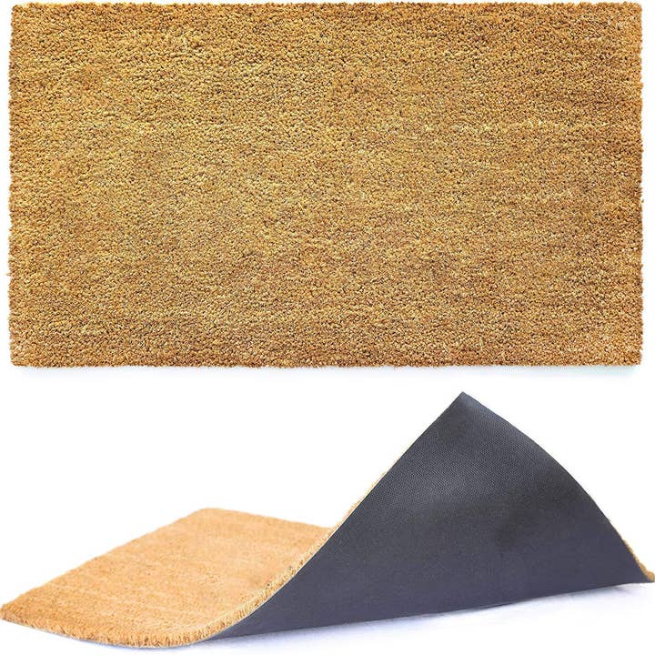 Heavy Duty Coco Coir Doormat with Non-Slip Vinyl Backing, 0.5" Thick - Entryway Mats - Natural & Durable for wholesale by Ecomills