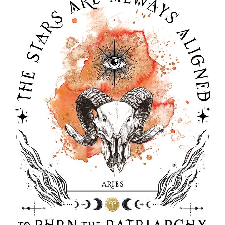 Heather Gerni Art & Design - Wholesale Postcard - Burn the Patriarchy POSTCARD - ARIES