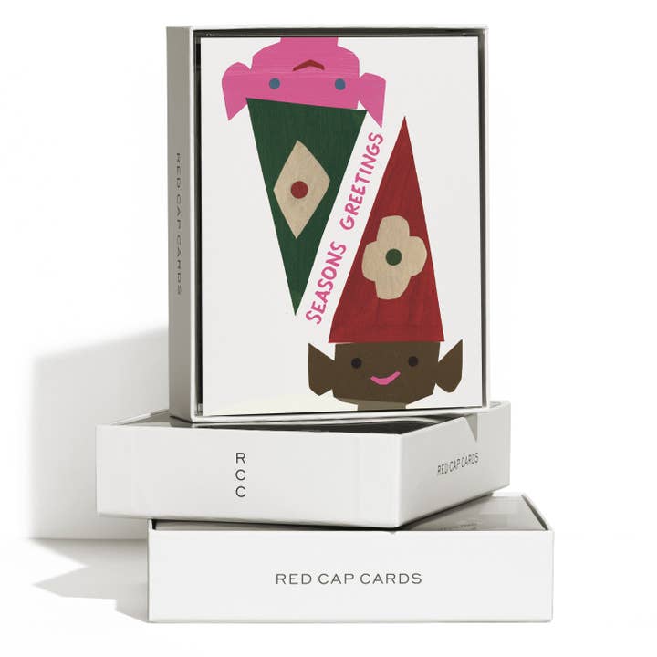 Red Cap Cards – wholesale Season’s Greetings card – Elves greeting card1