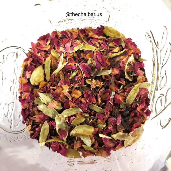 Astrakadir (Black tea, Rose & Cardamom Chai blend) for wholesale by The Chai Bar