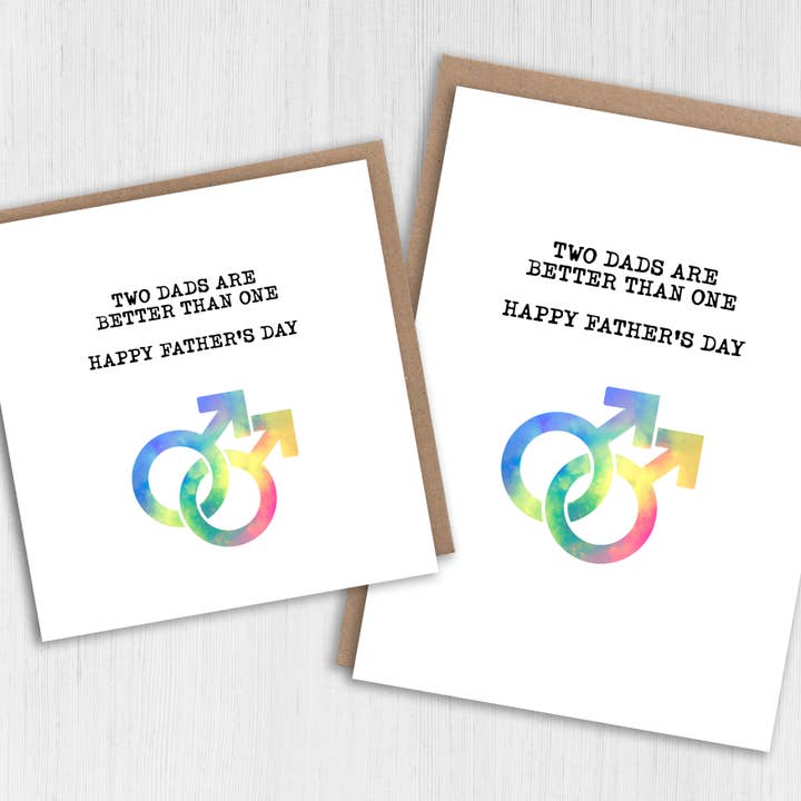LGBTQ+ Father's Day card: Two dads are better than one for wholesale by Prints With Personality