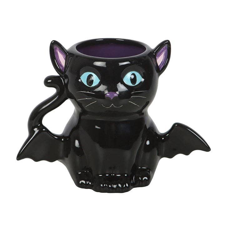 Something Different Wholesale - Wholesale Coffee Mug - Cute and Creepy Gothic Bat Cat Halloween Mug1