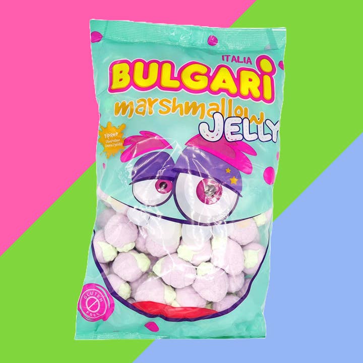 Gaffney's Sweets & Treats Wholesale - Wholesale Marshmallow - Bulgari Jelly Filled Blackberry Marshmallows Bag 1kg1