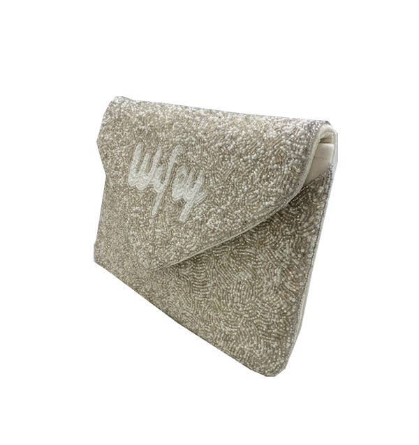 Ole - Wholesale Clutch Bag - Women's - Silver Wifey Beaded Clutch LAC-SS-4962