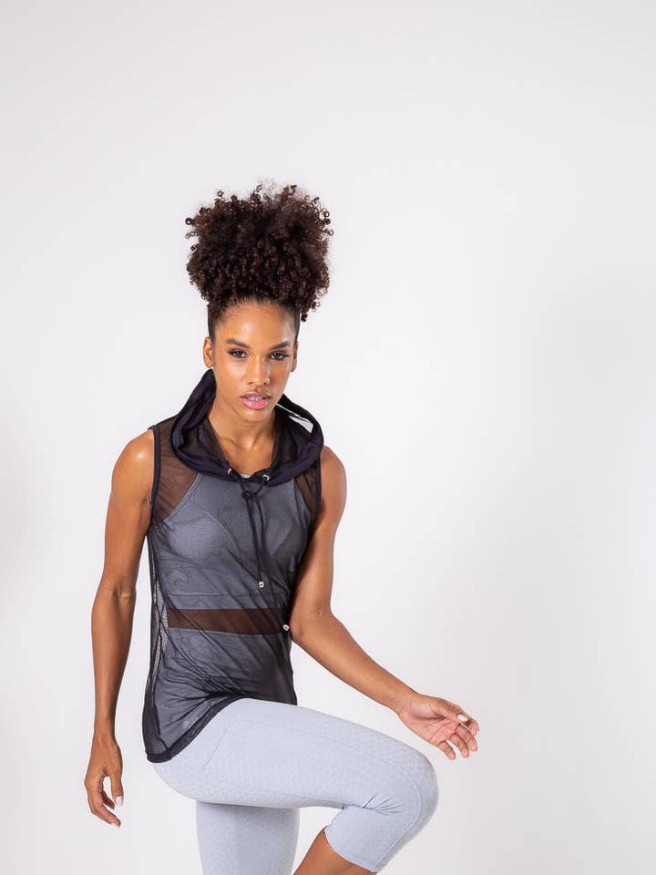 Black Tulle Hoodie for wholesale by Cloud9ine Activewear