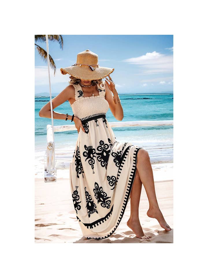 Elings - Wholesale Dress - Women's - Ruched Square Neck Sleeveless High Waist Dress8